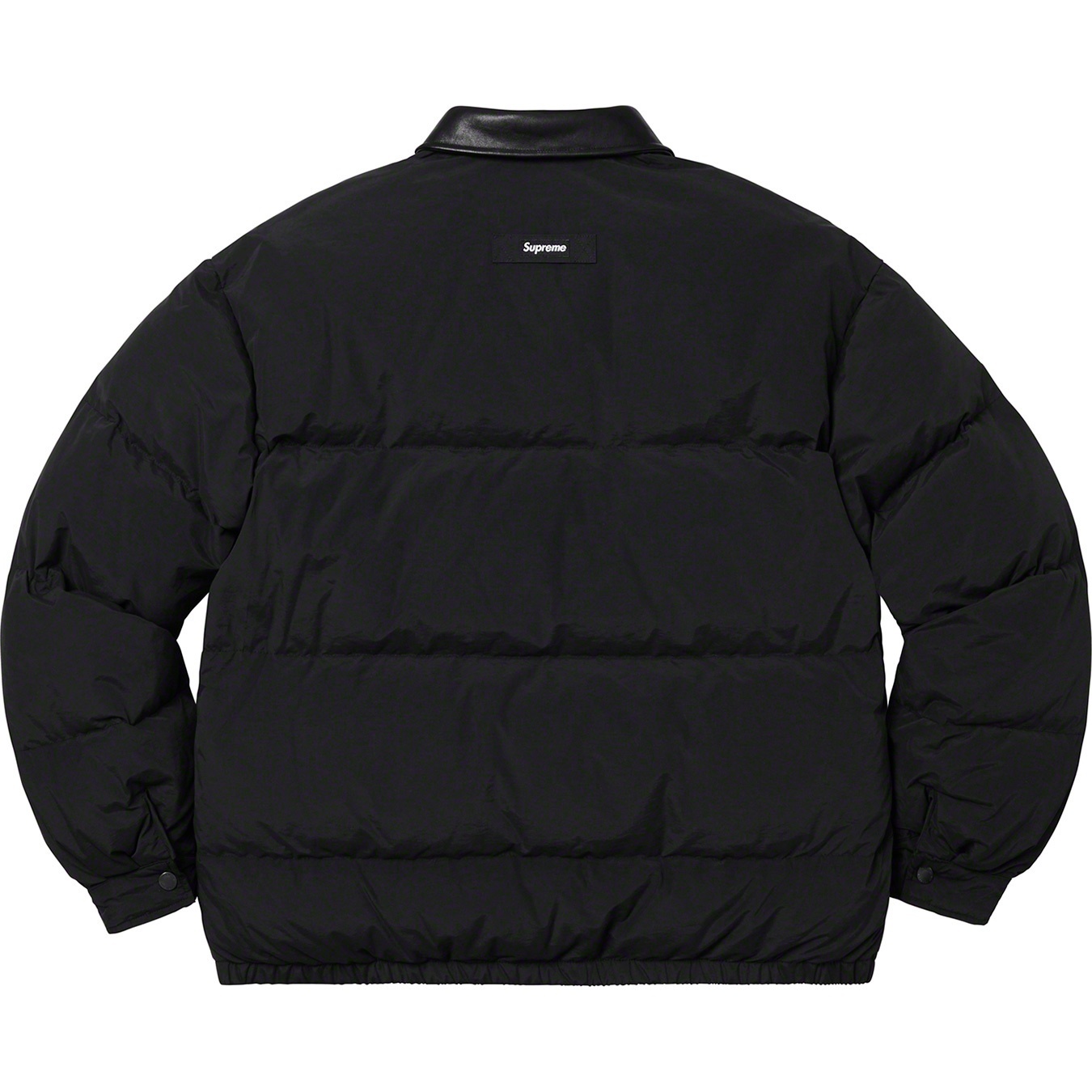 Leather Collar Puffy Jacket view 5